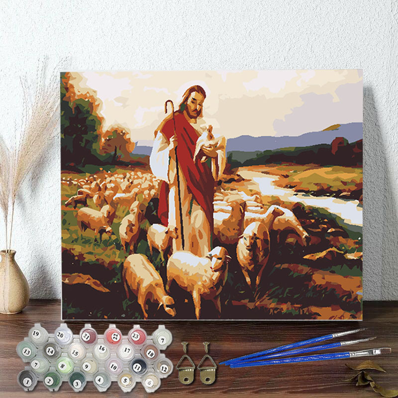 DIY Paint By Numbers Colorful Goatherd Oil Painting Zero Basis HandPainted Home Decor Canvas Drawing