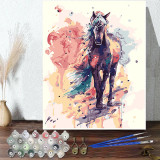 DIY Paint By Numbers Colorful Horse Oil Painting Zero Basis HandPainted Home Decor Canvas Drawing