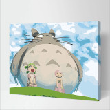 DIY Paint By Numbers Grey Totoro Oil Painting Zero Basis HandPainted Home Decor Canvas Drawing