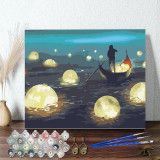 DIY Paint By Numbers Colorful Ferryman Oil Painting Zero Basis HandPainted Home Decor Canvas Drawing
