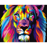 DIY Paint By Numbers Rainbow Lion Oil Painting Zero Basis HandPainted Home Decor Canvas Drawing