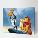 DIY Paint By Numbers Cartoon Lion King Oil Painting Zero Basis HandPainted Home Decor Canvas Drawing