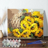 DIY Paint By Numbers Colorful Sunflower Oil Painting Zero Basis HandPainted Home Decor Canvas Drawing