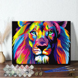 DIY Paint By Numbers Rainbow Lion Oil Painting Zero Basis HandPainted Home Decor Canvas Drawing