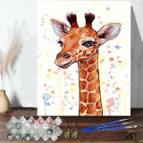 DIY Paint By Numbers Rainbow Giraffe Oil Painting Zero Basis HandPainted Home Decor Canvas Drawing