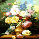 DIY Paint By Numbers Colorful Flower Oil Painting Zero Basis HandPainted Home Decor Canvas Drawing
