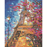 DIY Paint By Numbers Colorful Eiffel Tower Oil Painting Zero Basis HandPainted Home Decor Canvas Drawing
