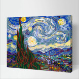 DIY Paint By Numbers Colorful Van Gogh The Starry Night Oil Painting Zero Basis HandPainted Home Decor Canvas Drawing