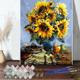 DIY Paint By Numbers Colorful Sunflower Oil Painting Zero Basis HandPainted Home Decor Canvas Drawing