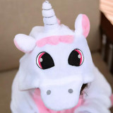 Family Kigurumi Pajamas Pink and White Unicorn Animal Onesie Cosplay Costume Pajamas For Kids and Adults