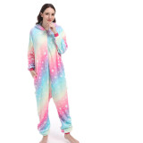 Family Kigurumi Pajamas Rainbow Stars Dots Unicorn Onesie Cosplay Costume Pajamas For Kids and Adults