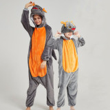 Family Kigurumi Pajamas Grey Dinosaurs Animal Onesie Cosplay Costume Pajamas For Kids and Adults
