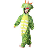 Family Kigurumi Pajamas Light Green Triceratops Animal Onesie Cosplay Costume Pajamas For Kids and Adults