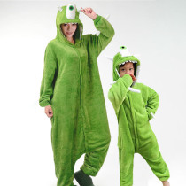 Family Kigurumi Pajamas Green One Eyed Monster Onesie Cosplay Costume Pajamas For Kids and Adults