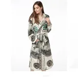 Print USA Dollars Soft Bathrobe Sleepwear Comfortable Loungewear