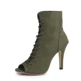 Women's Fashion Peep-toe Open Toe Gladiator Lace Up High Heels Boots