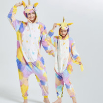 Family Kigurumi Pajamas Yellow Unicorn Onesie Cosplay Costume Pajamas For Kids and Adults
