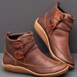 Flat Ankle Boots Women Vintage Comfy Martin Booties Plus Size Ladies Short Suede Boots