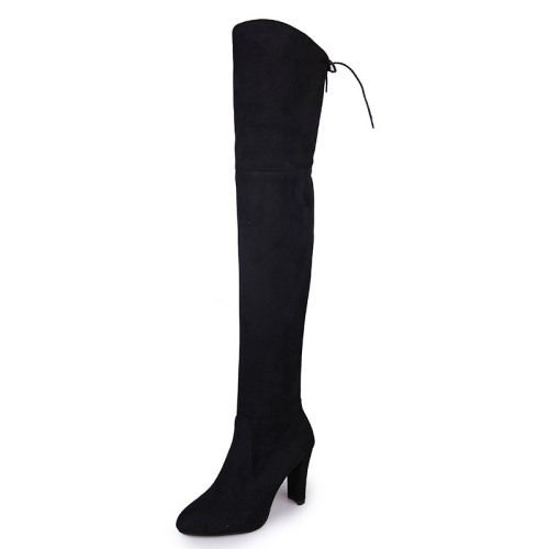 Classic Over The Knee High Suede Women Boots Winter Thigh High Pointy Boots