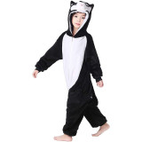 Family Kigurumi Pajamas Black Husky Dog Animal Onesie Cosplay Costume Pajamas For Kids and Adults