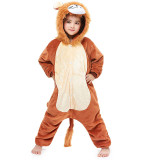 Family Kigurumi Pajamas Brown Lion Animal Onesie Cosplay Costume Pajamas For Kids and Adults