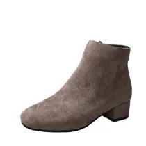 Women Suede Simple Flat Ankle Boots