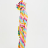 Family Kigurumi Pajamas Rainbow Stars Unicorn Animal Onesie Cosplay Costume Pajamas For Kids and Adults