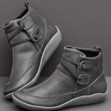 Flat Ankle Boots Women Vintage Comfy Martin Booties Plus Size Ladies Short Suede Boots