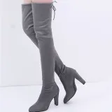 Classic Over The Knee High Suede Women Boots Winter Thigh High Pointy Boots