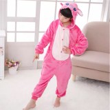 Family Kigurumi Pajamas Cartoon Pink Stitch Animal Onesie Cosplay Costume Pajamas For Kids and Adults