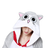 Family Kigurumi Pajamas Grey Chis Sweet Cat Animal Onesie Cosplay Costume Pajamas For Kids and Adults