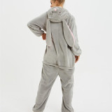 Family Kigurumi Pajamas Grey Rabbit Animal Onesie Cosplay Costume Pajamas For Kids and Adults