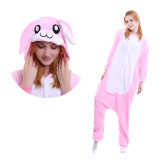 Family Kigurumi Pajamas Pink Rabbit Animal Onesie Cosplay Costume Pajamas For Kids and Adults