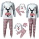 Christmas Family Matching Sleepwear Pajamas Sets Grey Deers Top and Stripe Pants