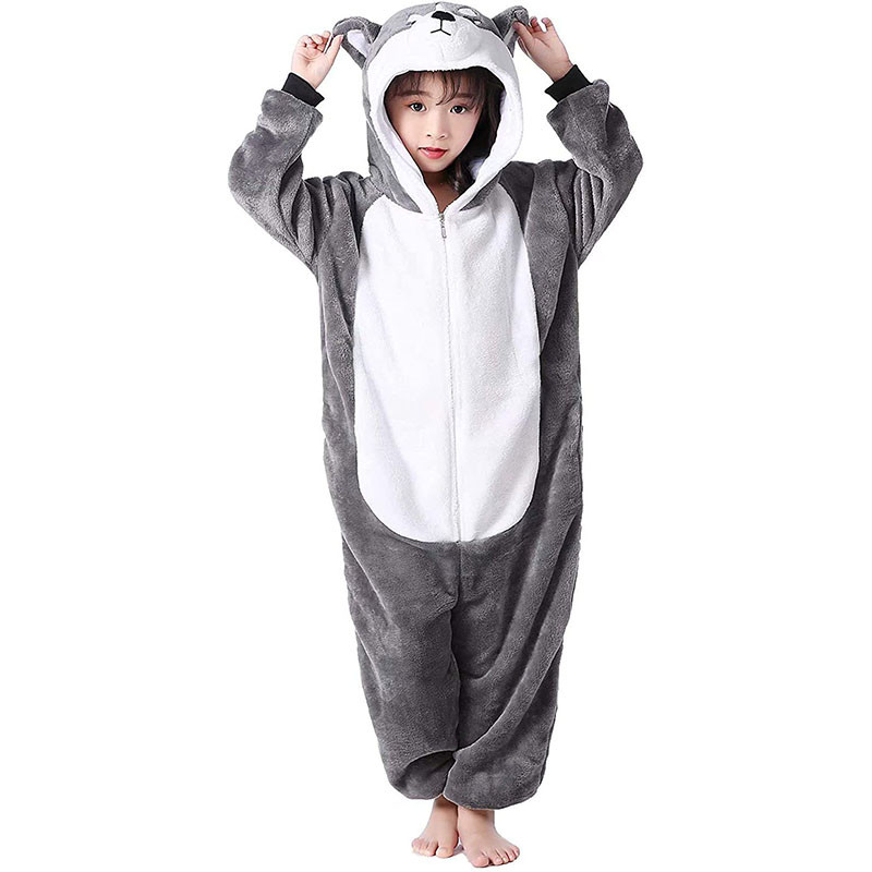 Family Kigurumi Pajamas Grey Husky Dog Animal Onesie Cosplay Costume ...