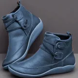Flat Ankle Boots Women Vintage Comfy Martin Booties Plus Size Ladies Short Suede Boots
