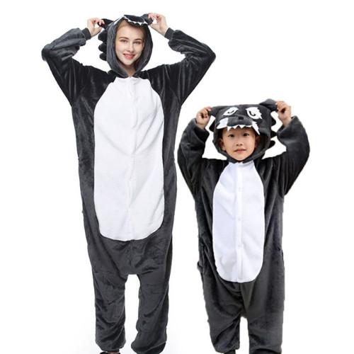 Family Kigurumi Pajamas Grey Wolf Animal Onesie Cosplay Costume Pajamas For Kids and Adults