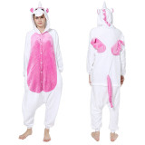 Family Kigurumi Pajamas Pink and White Unicorn Animal Onesie Cosplay Costume Pajamas For Kids and Adults