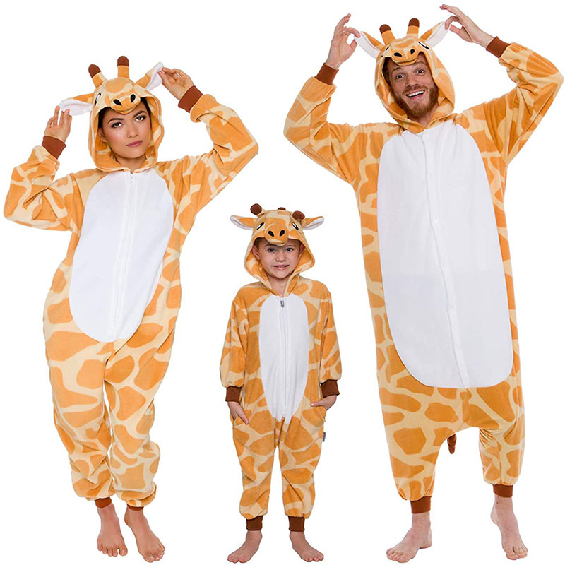 Family Kigurumi Pajamas Giraffe Animal Onesie Cosplay Costume Pajamas For Kids and Adults