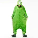 Family Kigurumi Pajamas Green One Eyed Monster Onesie Cosplay Costume Pajamas For Kids and Adults