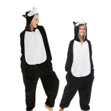 Family Kigurumi Pajamas Black Husky Dog Animal Onesie Cosplay Costume Pajamas For Kids and Adults
