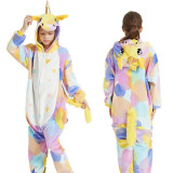 Family Kigurumi Pajamas Yellow Unicorn Onesie Cosplay Costume Pajamas For Kids and Adults
