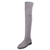 Classic Women Zipper Boots Over The Knee High Suede Flat Boots