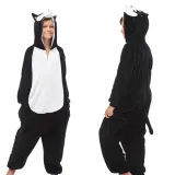 Family Kigurumi Pajamas Black Husky Dog Animal Onesie Cosplay Costume Pajamas For Kids and Adults