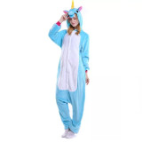 Family Kigurumi Pajamas Blue Unicorn Animal Onesie Cosplay Costume Pajamas For Kids and Adults