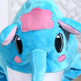 Family Kigurumi Pajamas Blue Elephant Animal Onesie Cosplay Costume Pajamas For Kids and Adults
