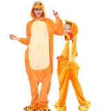 Family Kigurumi Pajamas Orange Dinosaurs Animal Onesie Cosplay Costume Pajamas For Kids and Adults