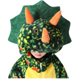 Family Kigurumi Pajamas Green Triceratops Animal Onesie Cosplay Costume Pajamas For Kids and Adults