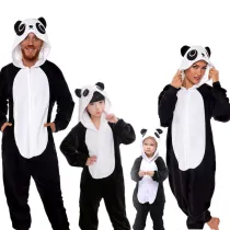 Family Kigurumi Pajamas Black Panda Animal Onesie Cosplay Costume Pajamas For Kids and Adults