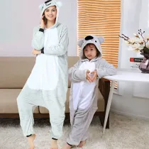 Family Kigurumi Pajamas Grey Koala Animal Onesie Cosplay Costume Pajamas For Kids and Adults